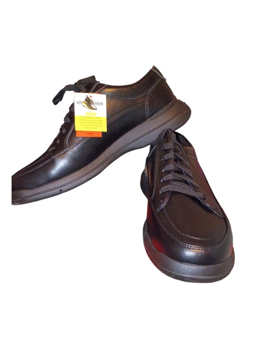 Deer Stags Durham Men's Black Leather Lace-Up Cushioned Sneaker US 13 M Supro